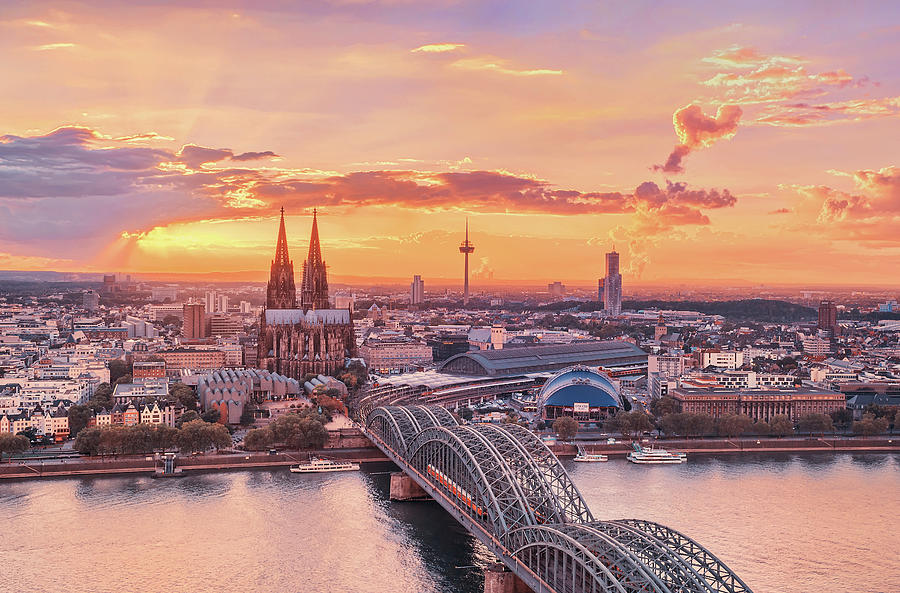 Cologne Sunset From Above Photograph by Matthias Haker Photography