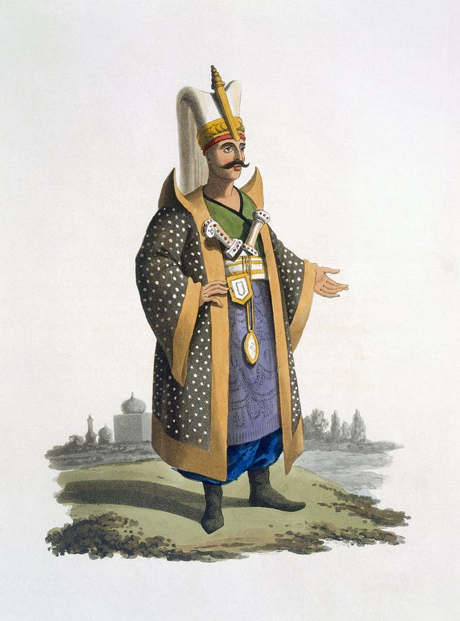 Turkey Drawing - Colonel Of The Janissaries With Jewels by English School