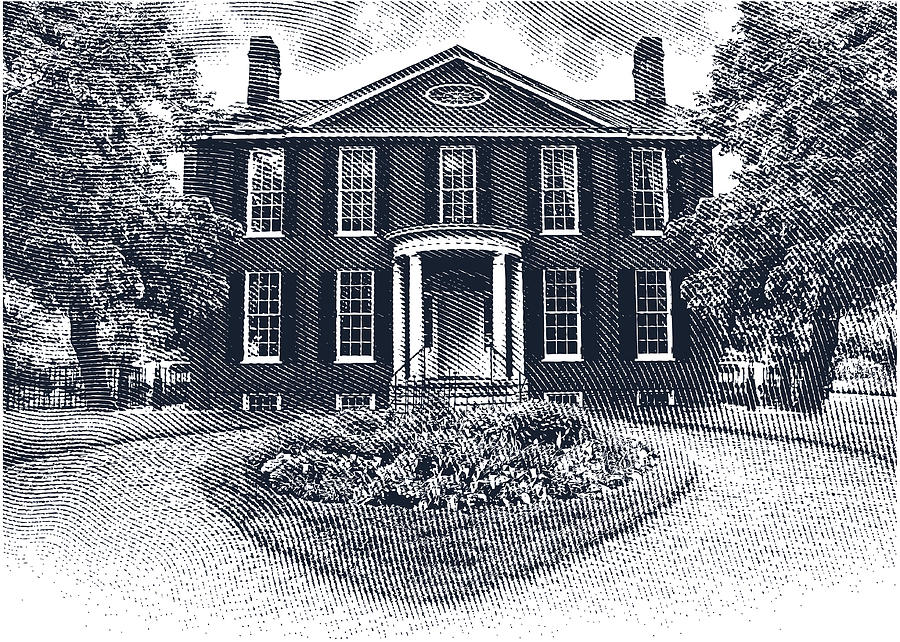 Colonial House Drawing by GeorgePeters