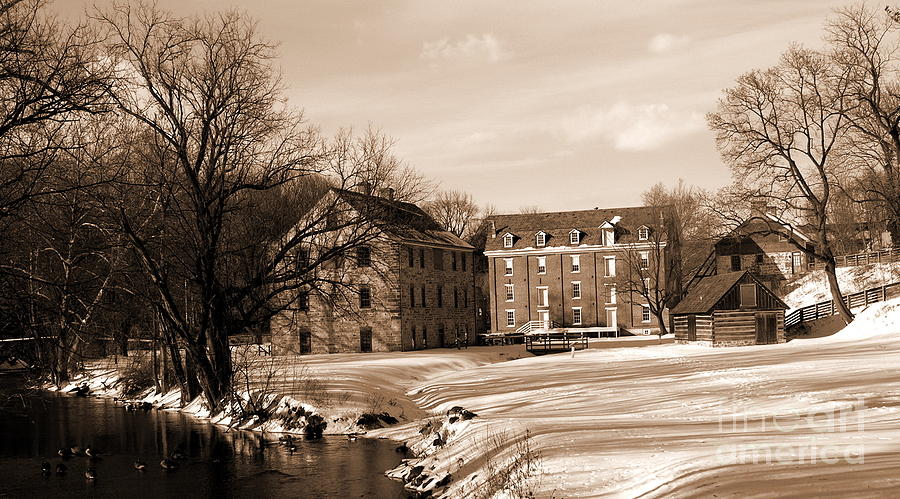 Bethlehem Pa Photograph - Colonial Industrial District - Long View - Sepia by Jacqueline M Lewis