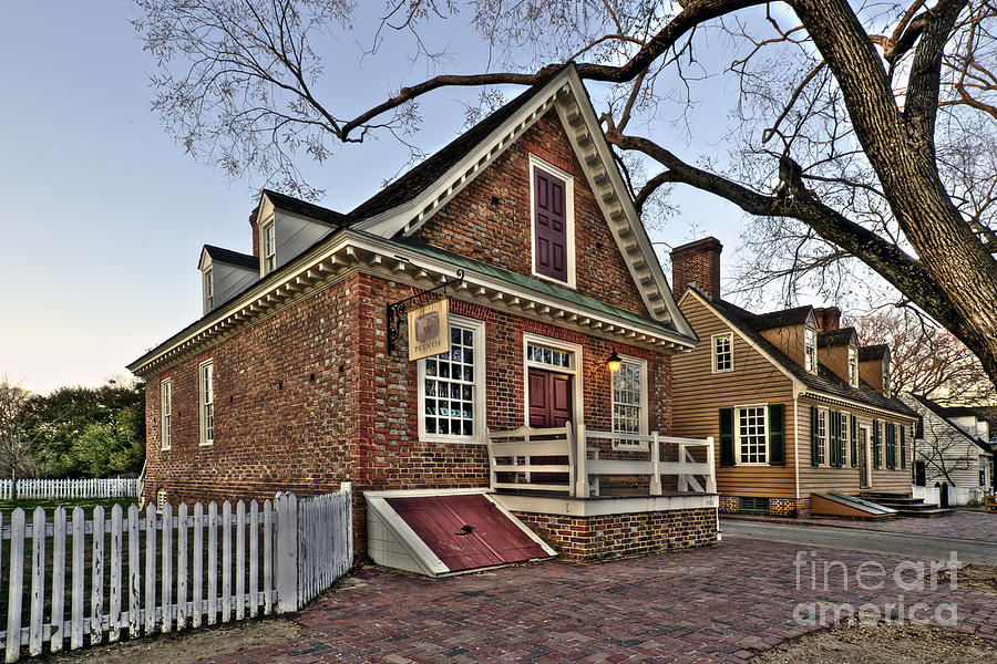 Colonial Williamsburg Prentis Shop Photograph by  Gene  Bleile Photography 