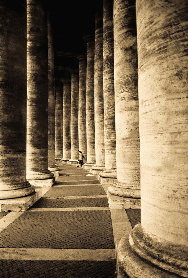 Architecture Photograph - Colonnade in Piazza San Pietro Vatican by Emanuel Tanjala