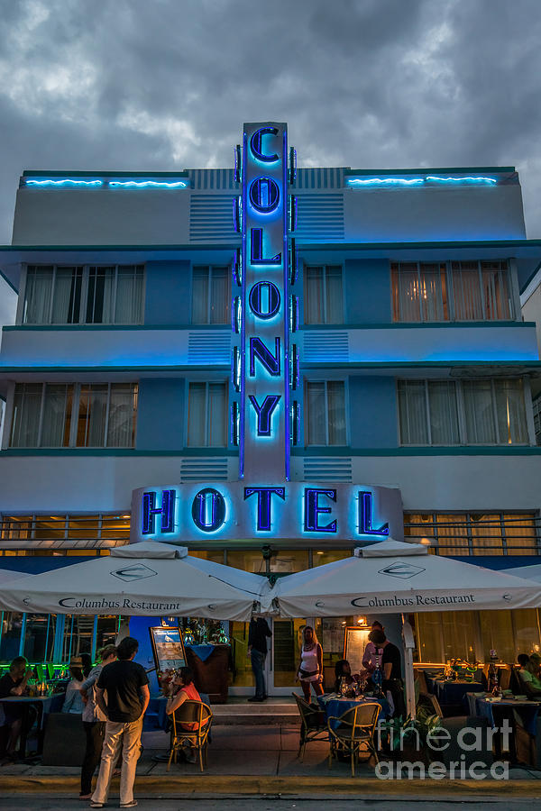 Miami Photograph - Colony Hotel Art Deco District SOBE Miami Florida by Ian Monk