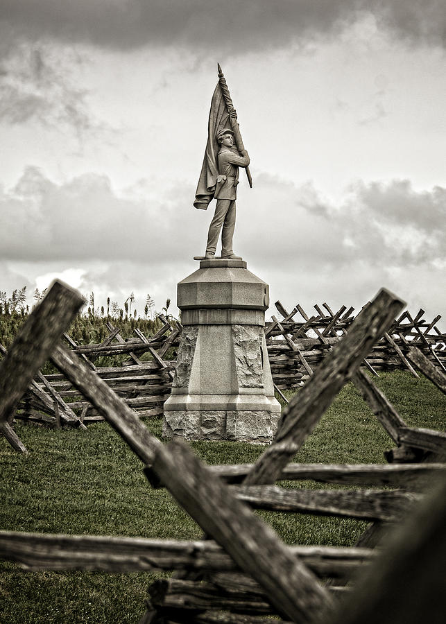 Flag Photograph - Color Bearer at Antietam National Battlefield by Phil Cardamone