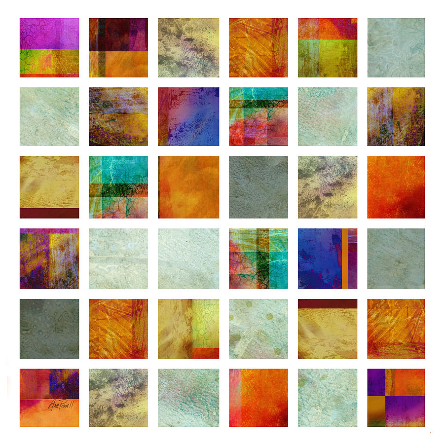 Abstract Painting - Color Block collage abstract art by Ann Powell
