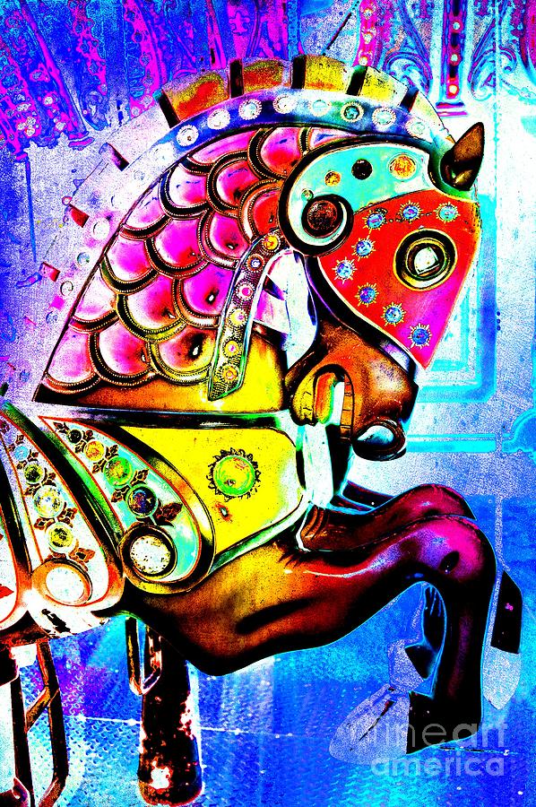 Color Explosion Carrousel Horse Digital Art by Patty Vicknair