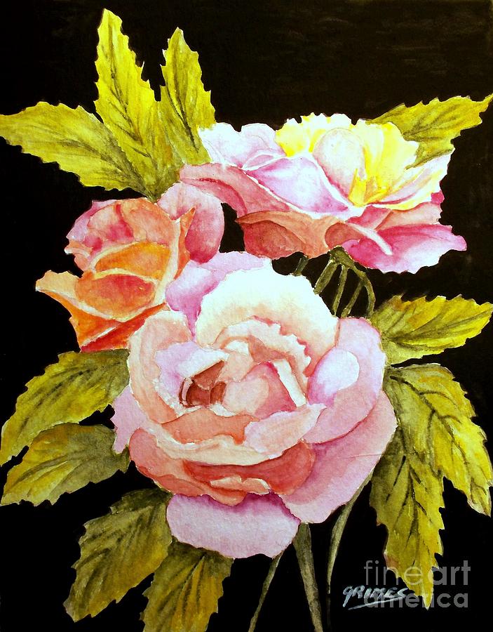 Color Hues Roses Painting by Carol Grimes