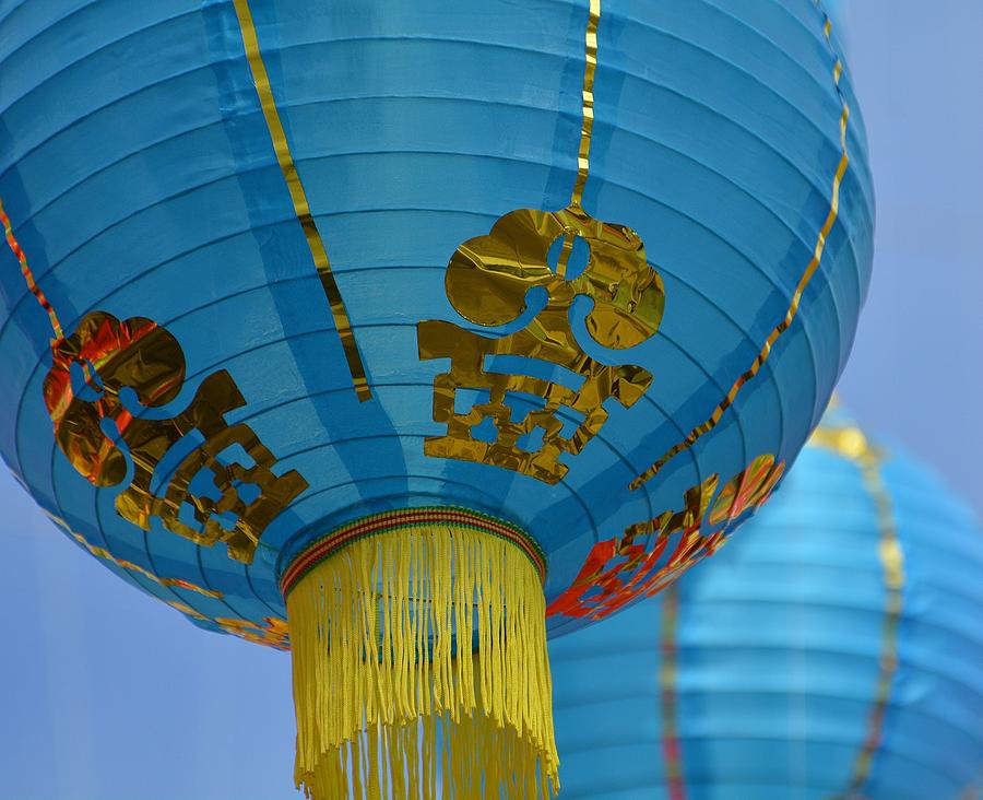 Chinese Lanterns Photograph - Color Me Blue by Fraida Gutovich