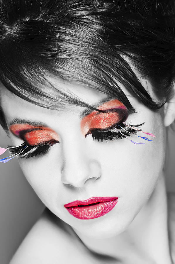 Makeup Photograph - Color Of Black And White by Michael Carruolo