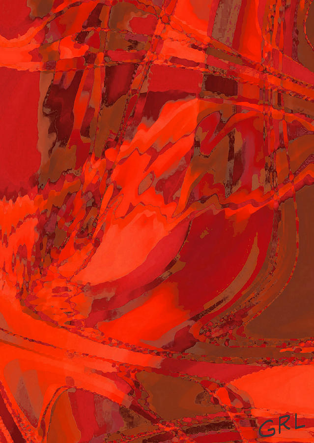 Space Painting - Color Of Red Vii Cosmic Rhythm Contemporary Digital Art by G Linsenmayer