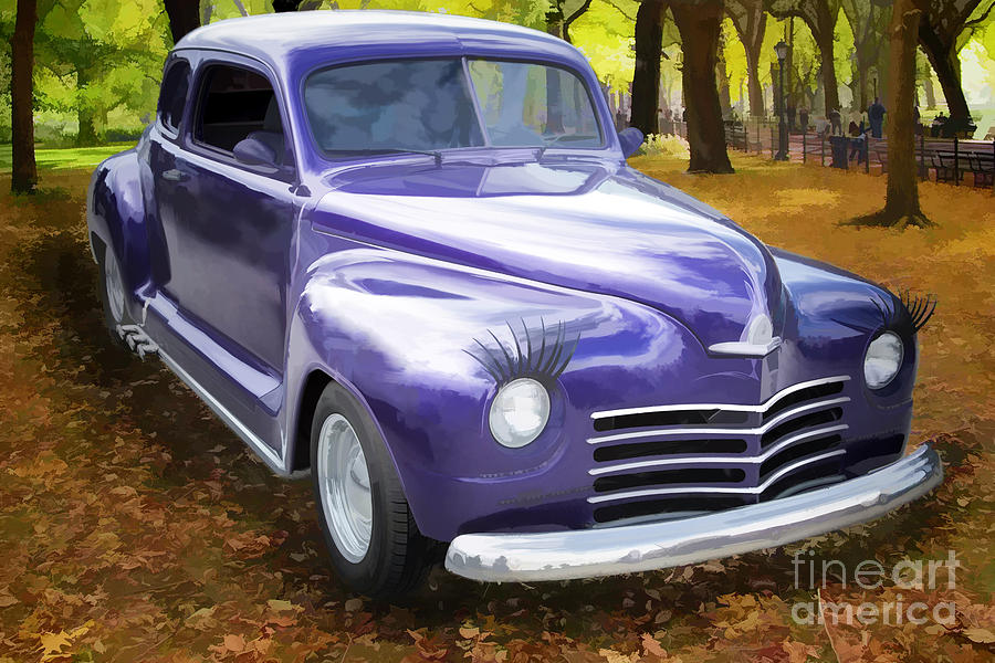 Color Painting of a Complete 1948 Plymouth Classic Car 3389.02 Painting by M K Miller