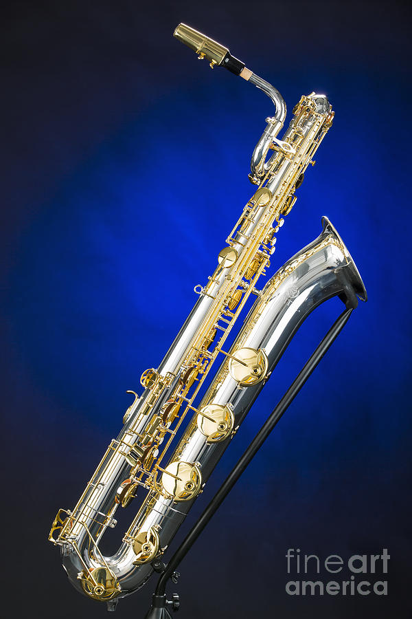 Music Photograph - Color Picture of a Baritone Saxophone Photograph 3463.02 by M K Miller