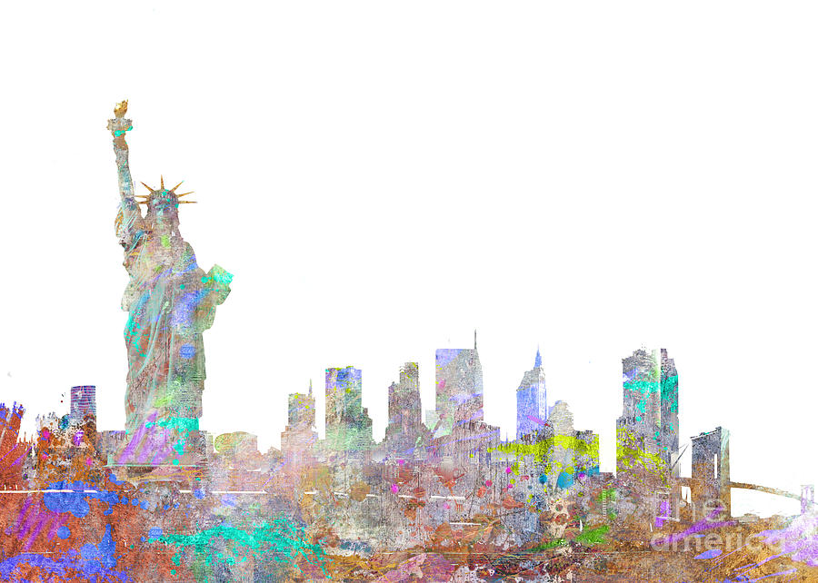 Statue Of Liberty Digital Art - Color Splash New York by MGL Meiklejohn Graphics Licensing