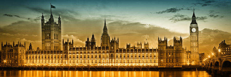 London Photograph - Color Study LONDON Houses of Parliament by Melanie Viola