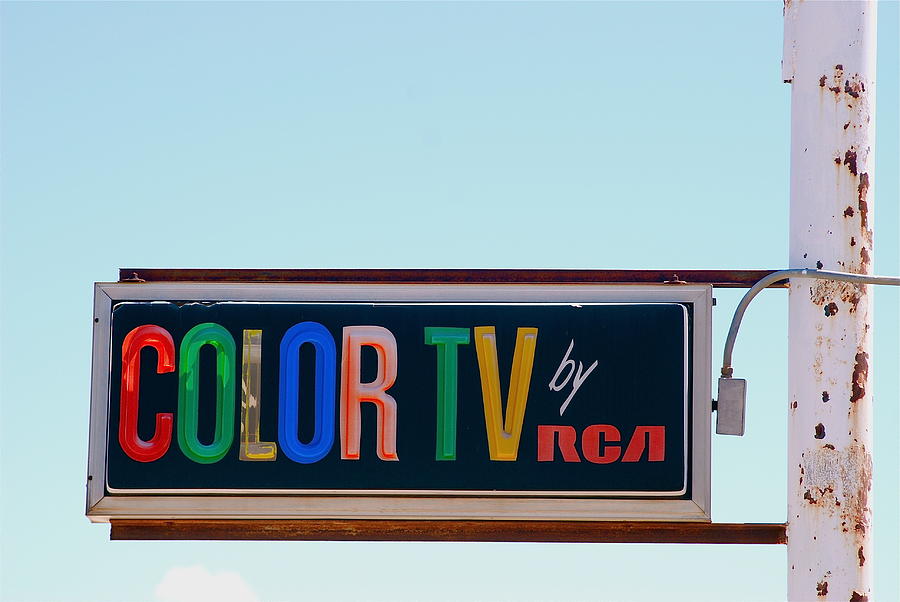 Vintage Photograph - Color TV by Louise Morgan