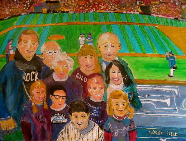 Colorado Rockies Painting - Colorado Baseball Family by Michael Litvack