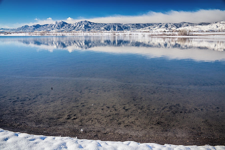 Colorado Boulder Reservoir Winter Scenic View Photograph
