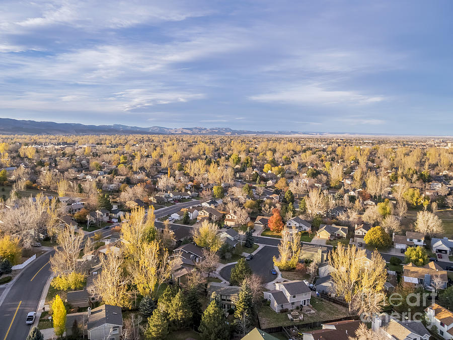 Colorado homes aerial view Photograph by Marek Uliasz