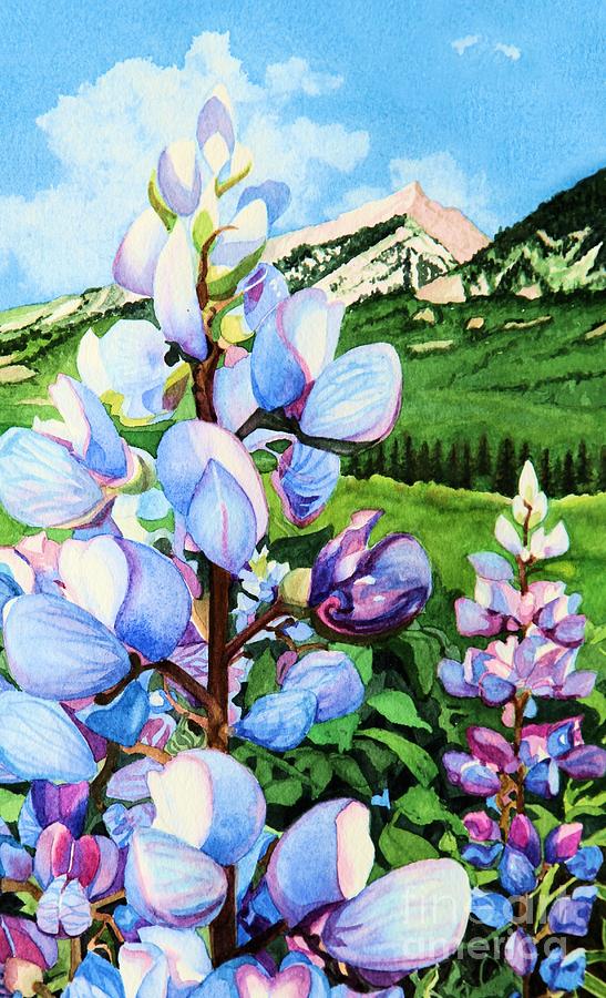 Flower Painting - Colorado Summer Blues Close-Up by Barbara Jewell