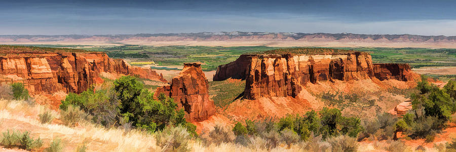 Colorado National Monument Canyon Panorama Painting by Christopher Arndt