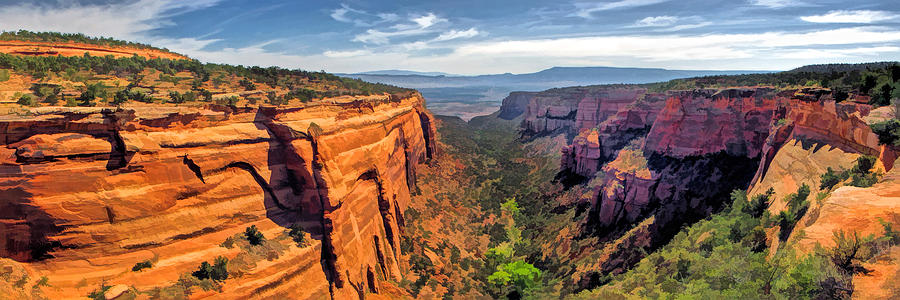Colorado National Monument Red Canyon Panorama Painting by Christopher Arndt