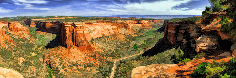 Colorado National Monument Ute Canyon Panorama Painting by Christopher Arndt