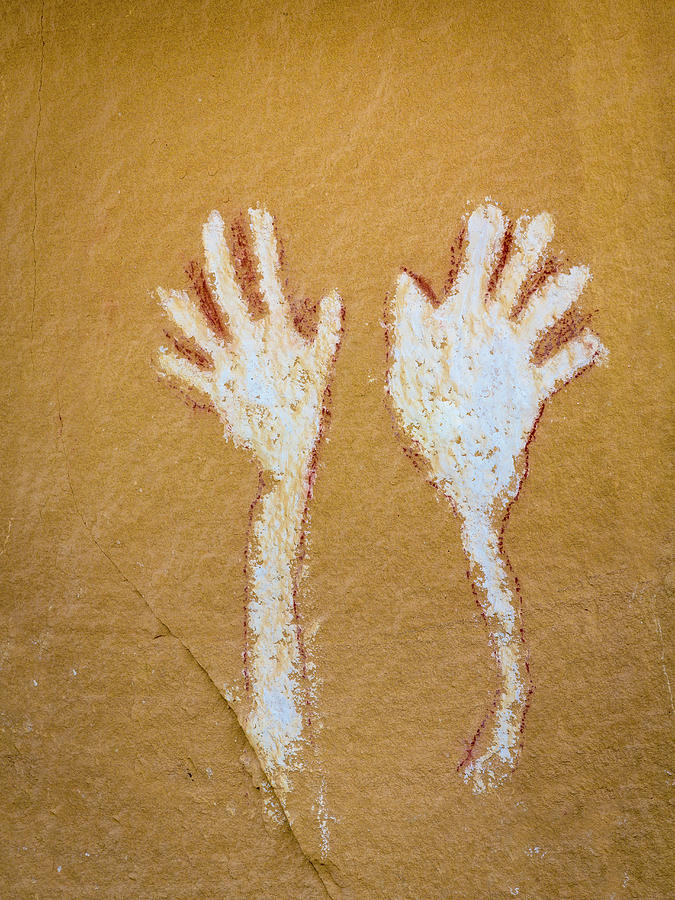 Dinosaur Photograph - Colorado Pictograph Of Hands In Canyon by Jaynes Gallery