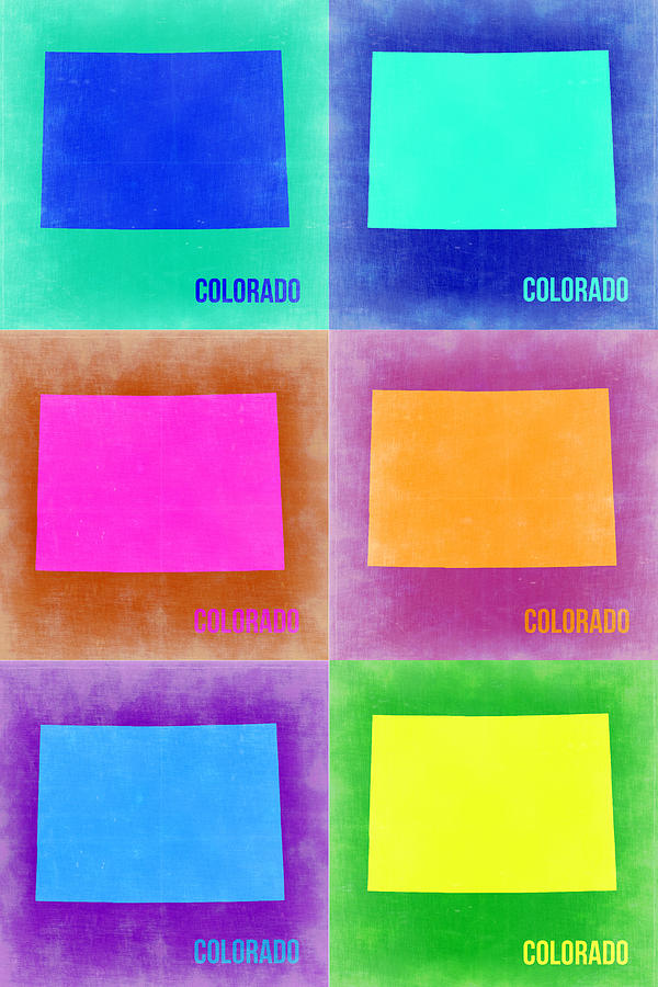 Colorado Map Painting - Colorado Pop Art Map 3 by Naxart Studio