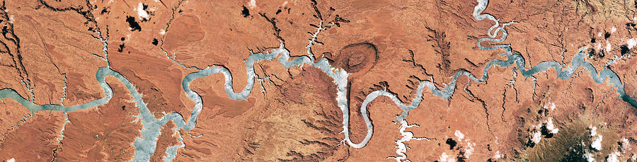 Colorado River, Lake Powell, Satellite Photograph by Science Source