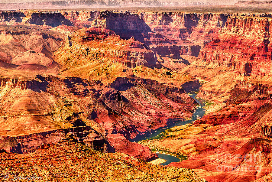 Grand Canyon National Park Photograph - Colorado River 1 mi Below 100 miles to Vermillion Cliffs Utah by Bob Johnston