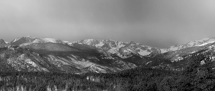 Nature Photograph - Colorado Rocky Mountain Continental Divide Panorama BW Pt2 by James BO Insogna