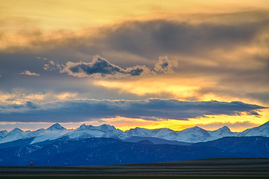 Colorado Rocky Mountain Front Range Sunset Gold Photograph by James BO Insogna