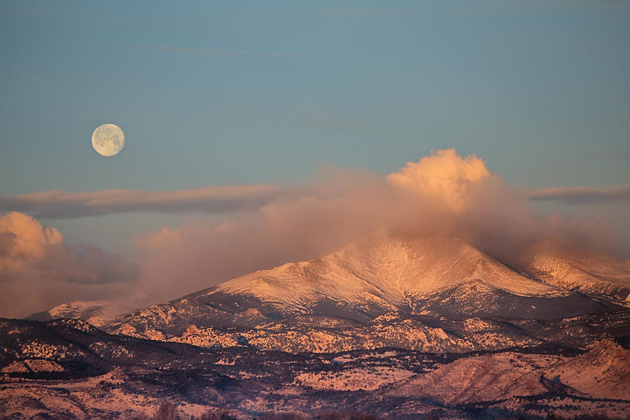 Colorado Rocky Mountain Full Moon Set Photograph by James BO Insogna