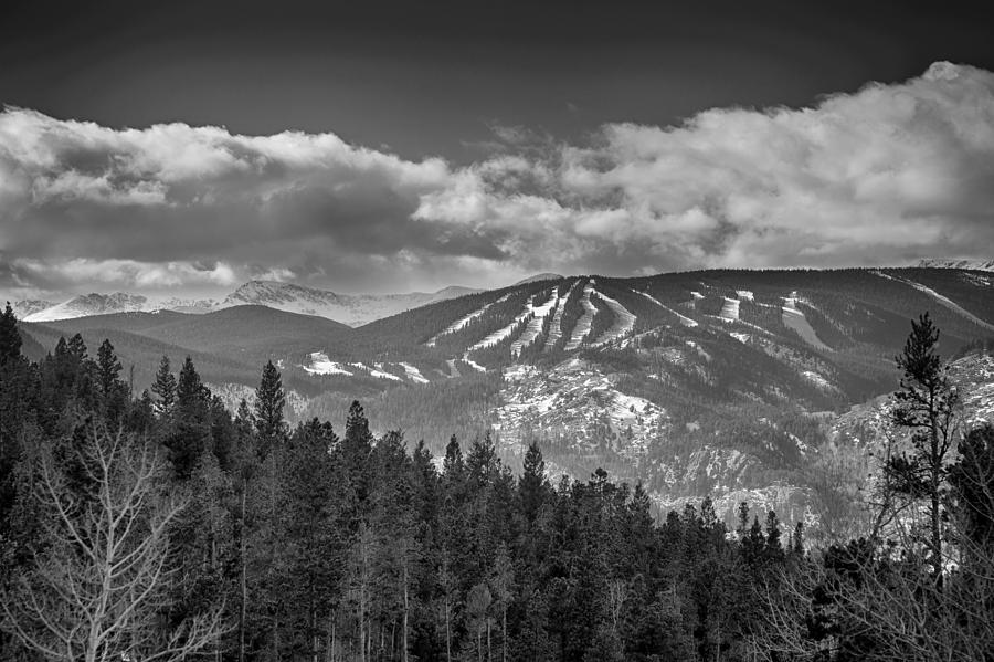 Colorado Ski Slopes In Black and White Photograph by James BO Insogna