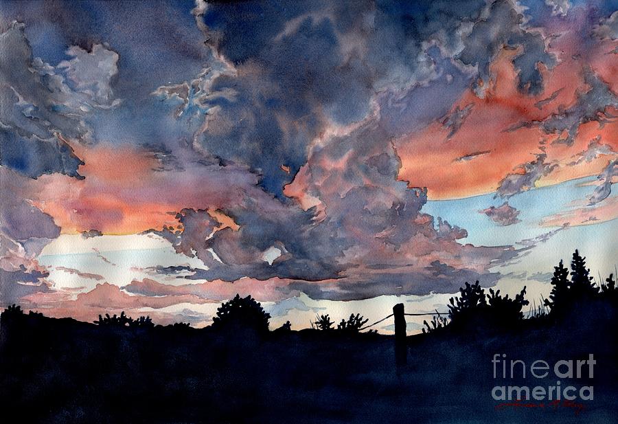 Sunset Painting - Colorado Sunset by Lorraine Watry