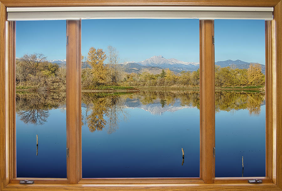 Colorado Waterfront Reflections Wood Window View Photograph by James BO Insogna