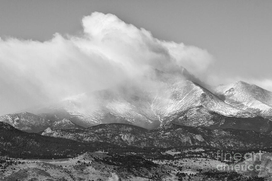 Colorado Twin Peaks Winter Weather View BW Photograph by James BO Insogna