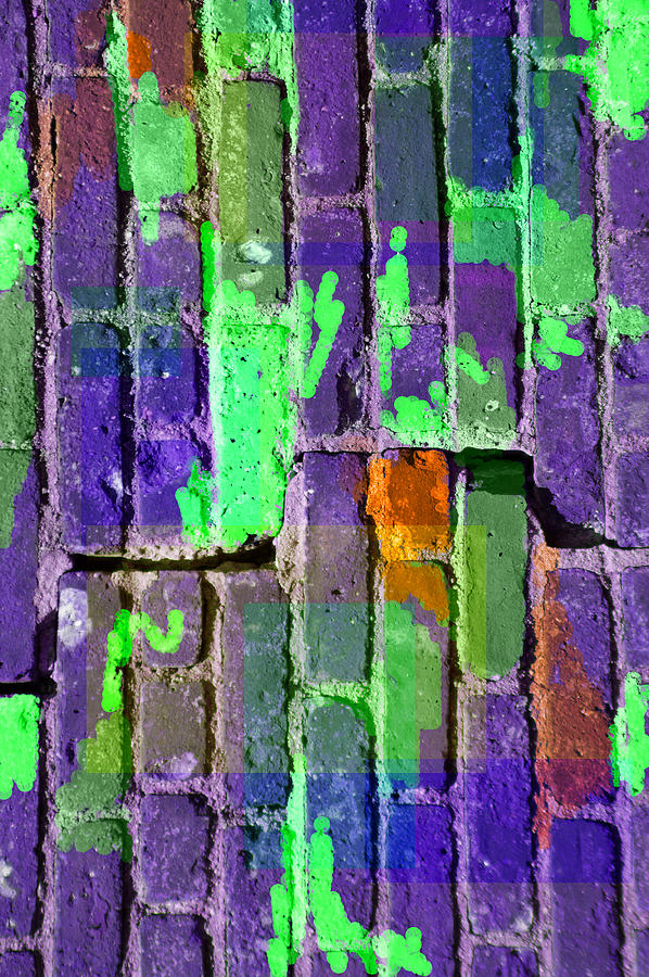 Brick Digital Art - Colored Brick and Mortar 4 by Lynda Lehmann
