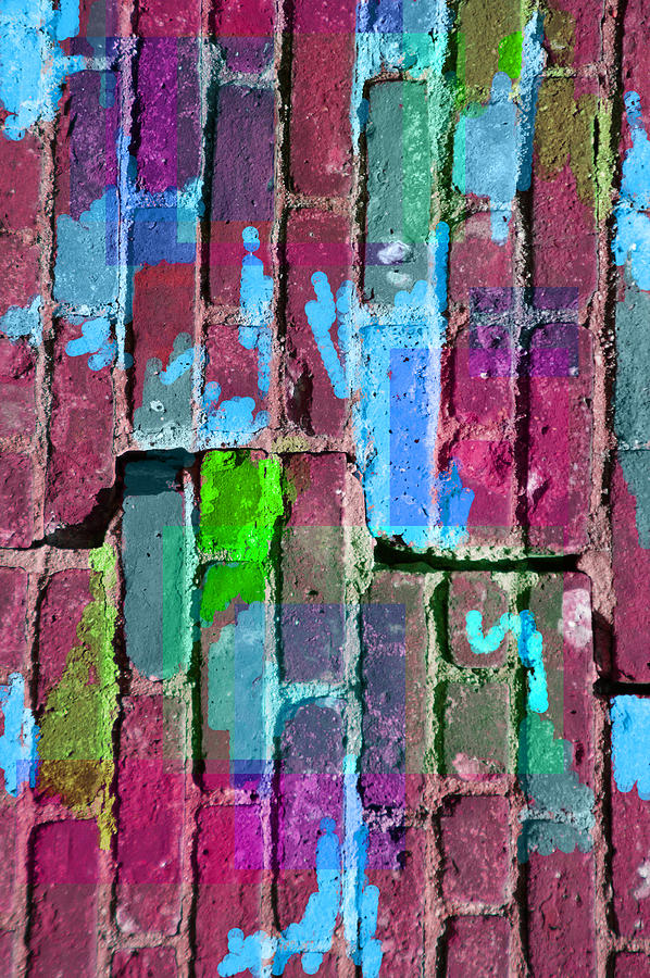Colored Brick and Mortar 7  Digital Art by Lynda Lehmann