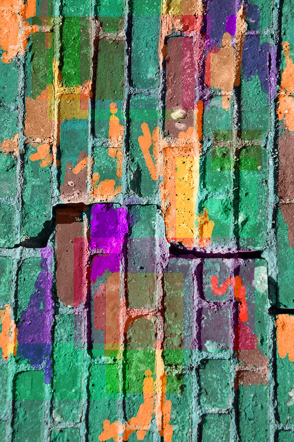 Brick Digital Art - Colored Brick and Mortar 3 by Lynda Lehmann