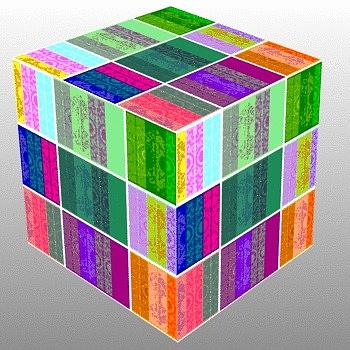 Colored Cube Painting by Bruce Nutting