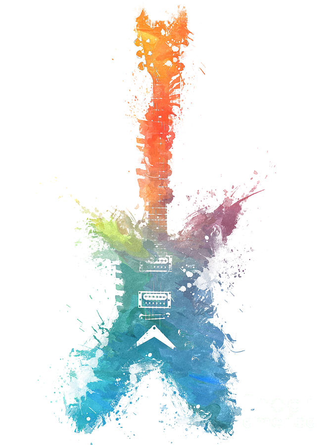 Guitar Digital Art - Colored Fender Guitar by Justyna Jaszke JBJart Guitar Digital Art - Colored Fender Guitar by Justyna Jaszke JBJart