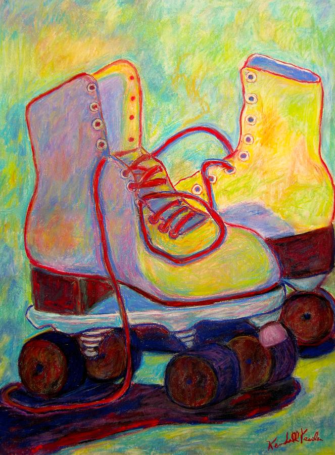 Colored Lights All Over My Skates Painting by Kendall Kessler