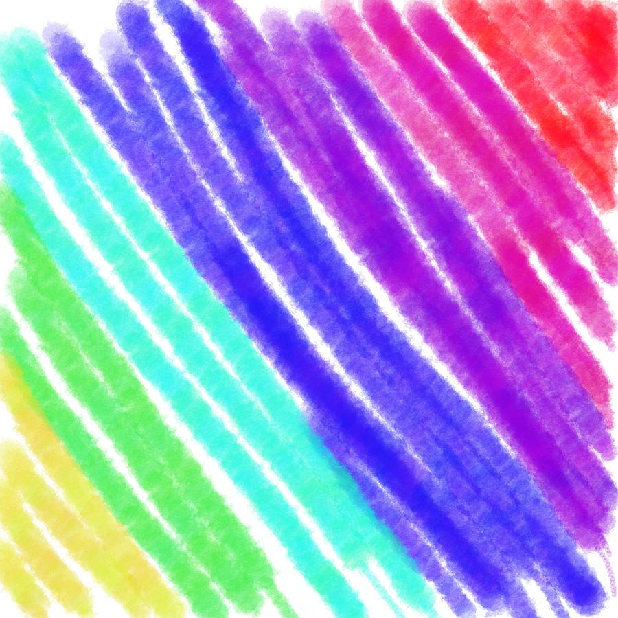 Crayon Digital Art - Colored Lines by Constance Carlsen