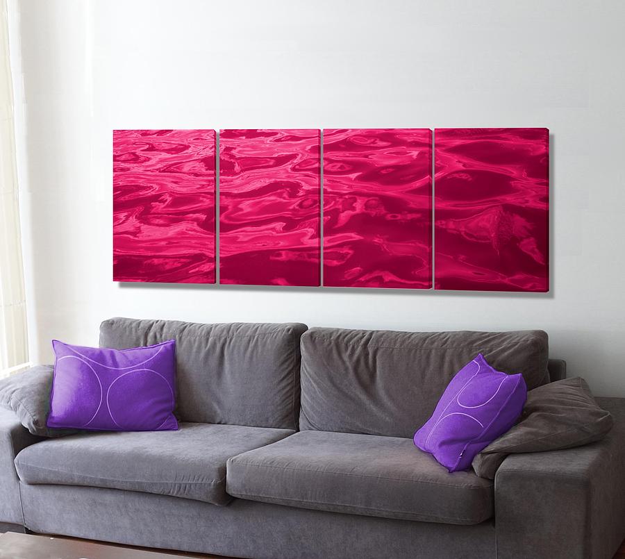 Colored Maroon Wave on Wall Photograph by Stephen Jorgensen