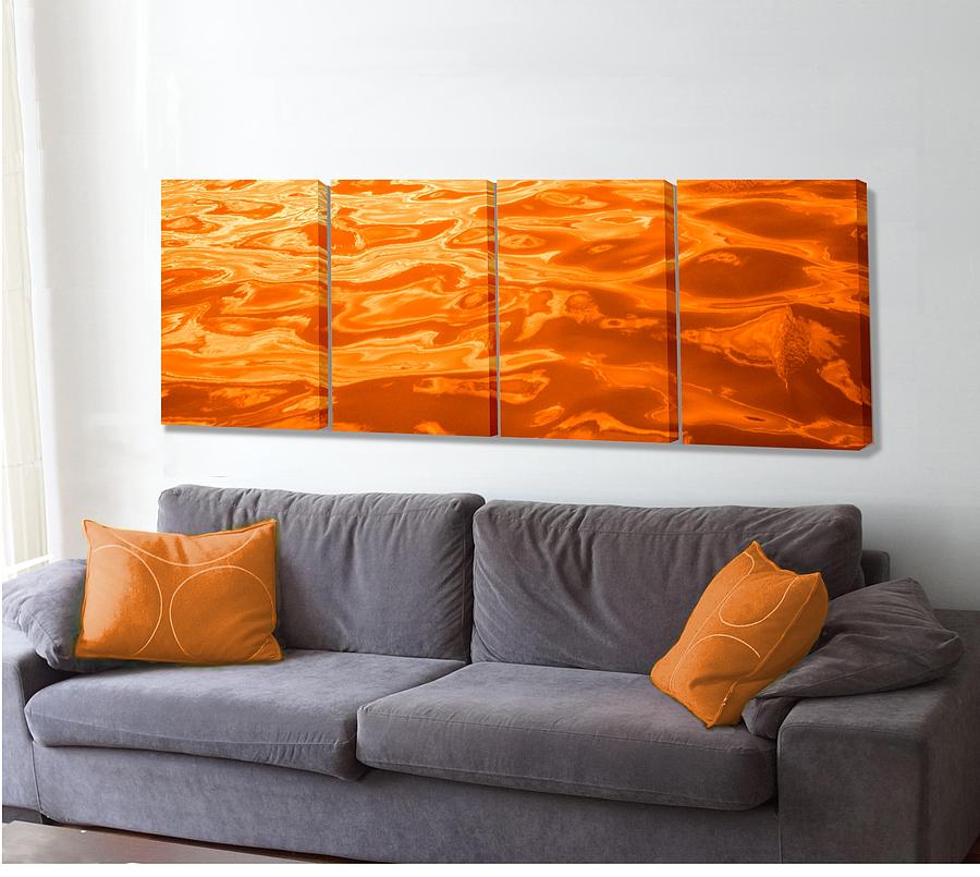 Colored Orange Wave on Wall Photograph by Stephen Jorgensen