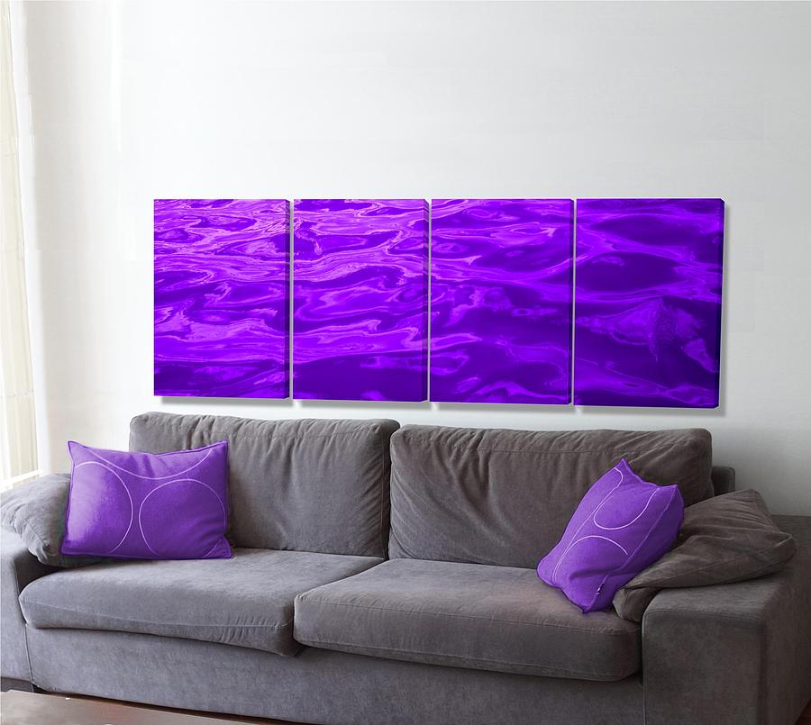 Colored Purple Wave on Wall Photograph by Stephen Jorgensen
