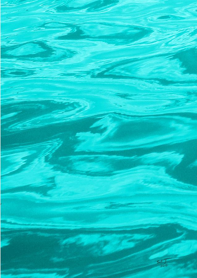 Colored Wave Blue Panel One Digital Art by Stephen Jorgensen