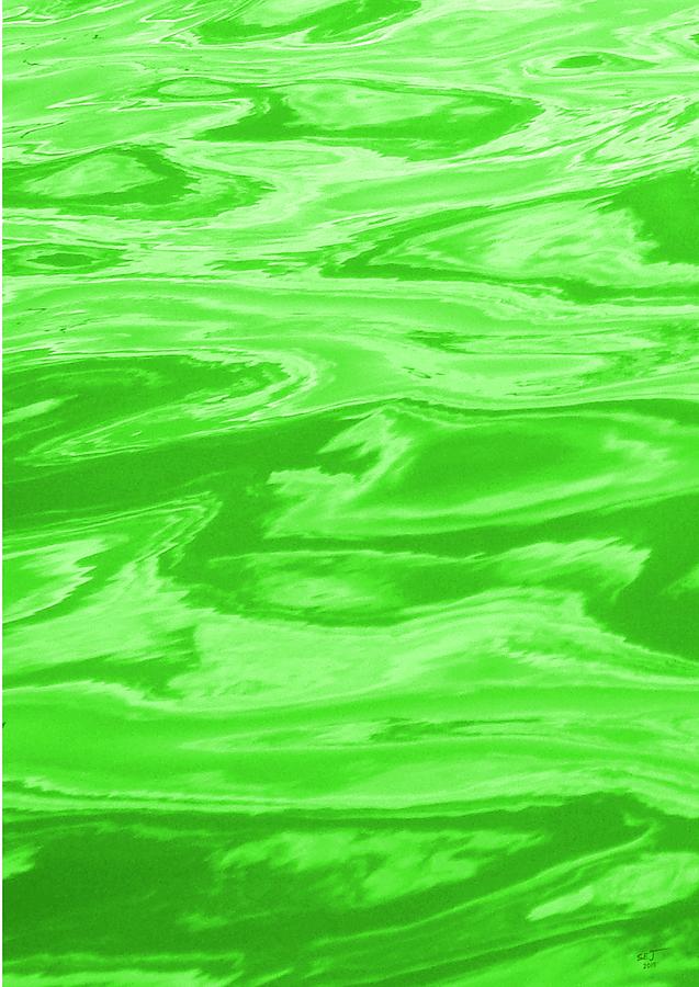 Colored Wave Green Panel One Digital Art by Stephen Jorgensen
