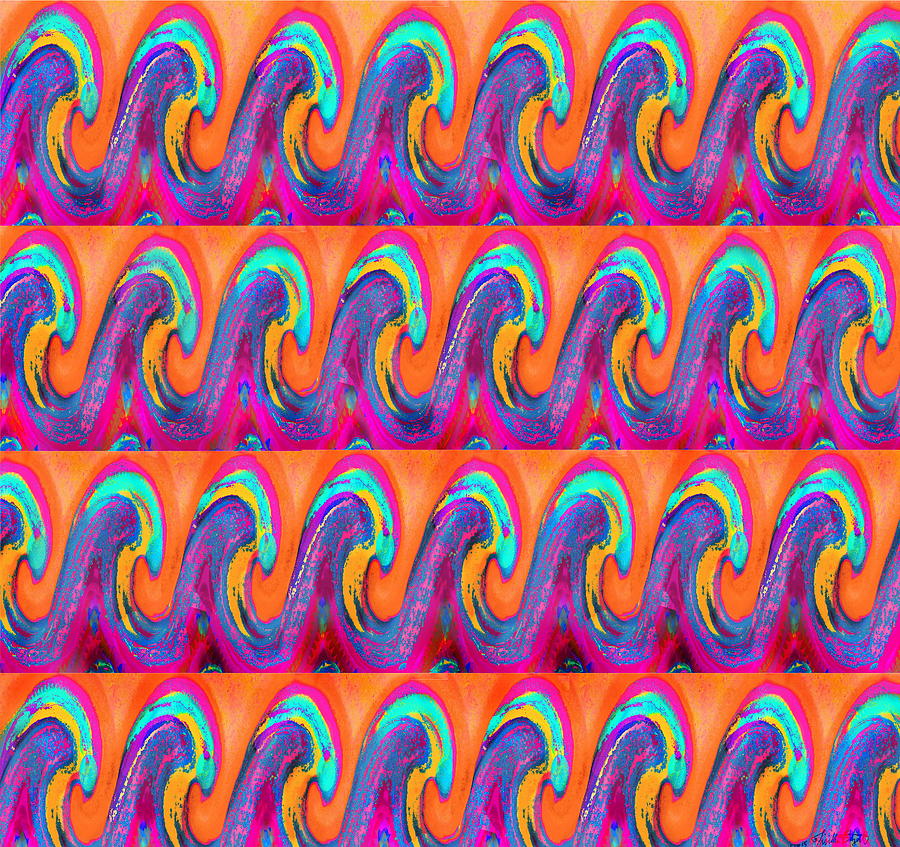 Colored Waves Multi Print Digital Art by Priscilla Batzell Expressionist Art Studio Gallery